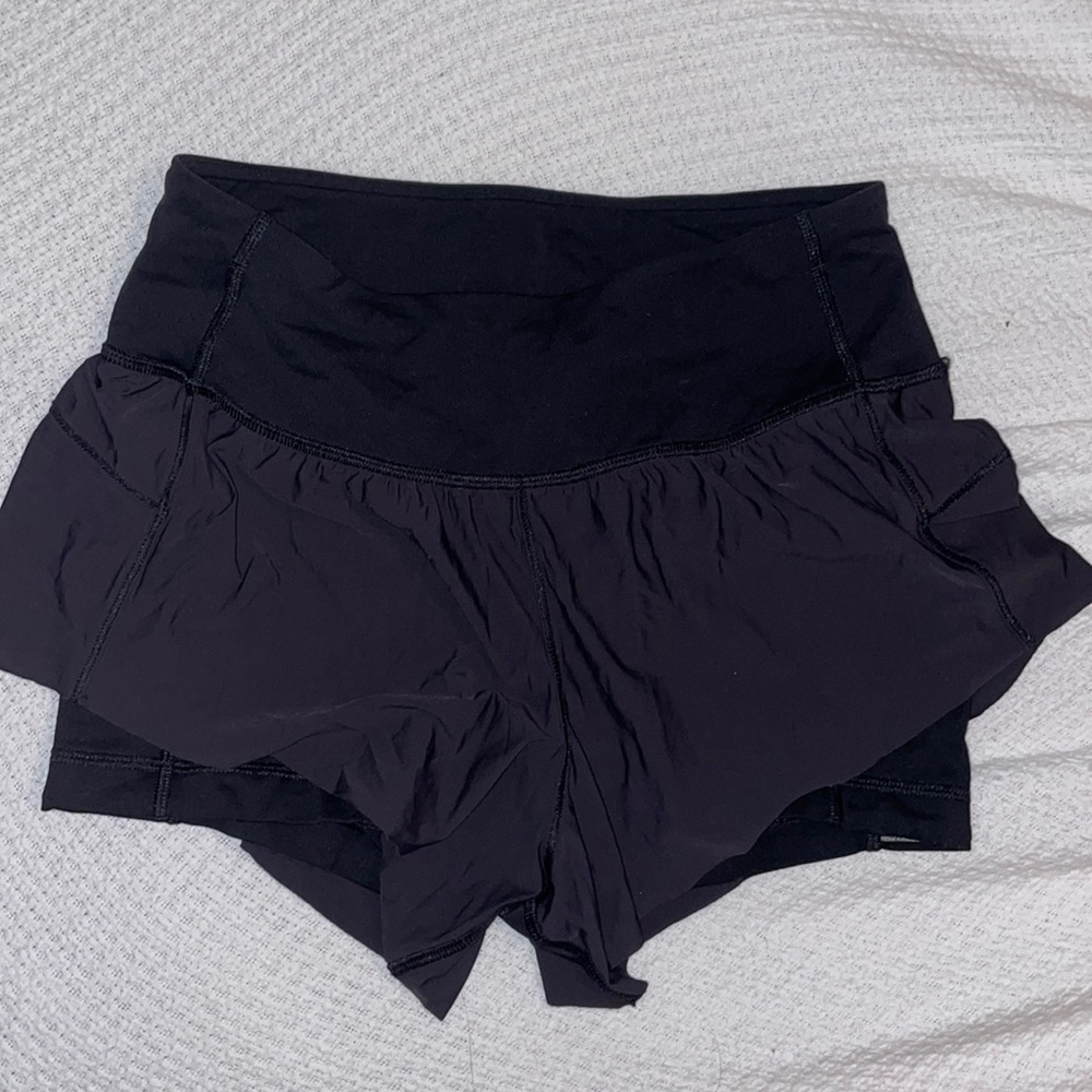 Black lululemon running shorts size 4 inseam 2.5